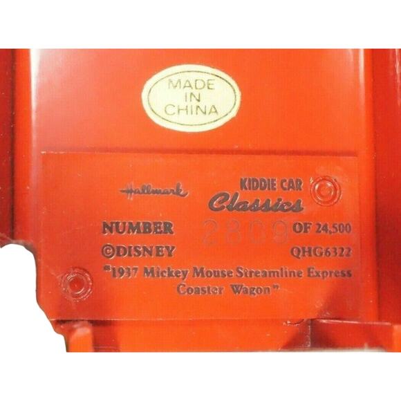 Hallmark Kiddie Car 1937 Mickey Mouse Streamline Express Coaster Wagon 2000 Box - Picture 9 of 12